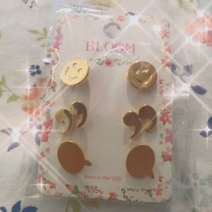 Bloom Collection 3 Pices Emoji  Earrings Set.